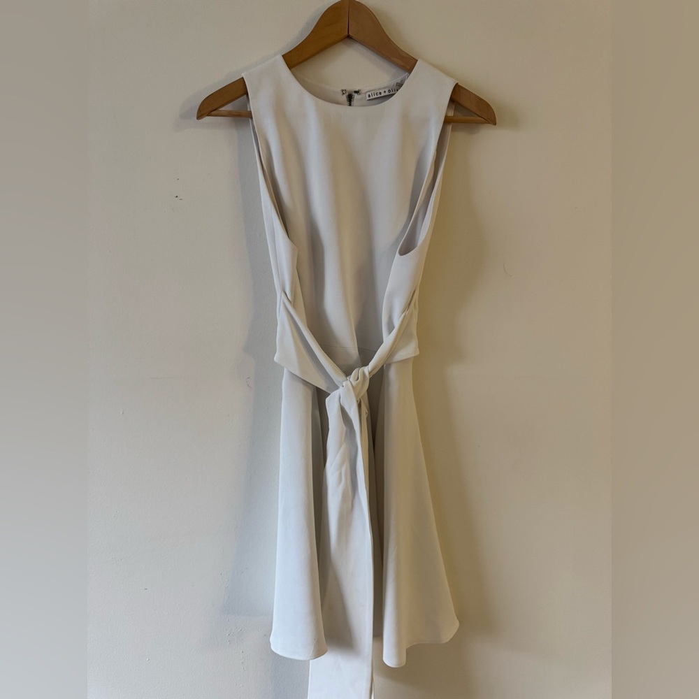 Alice and Olivia white dress with tie
